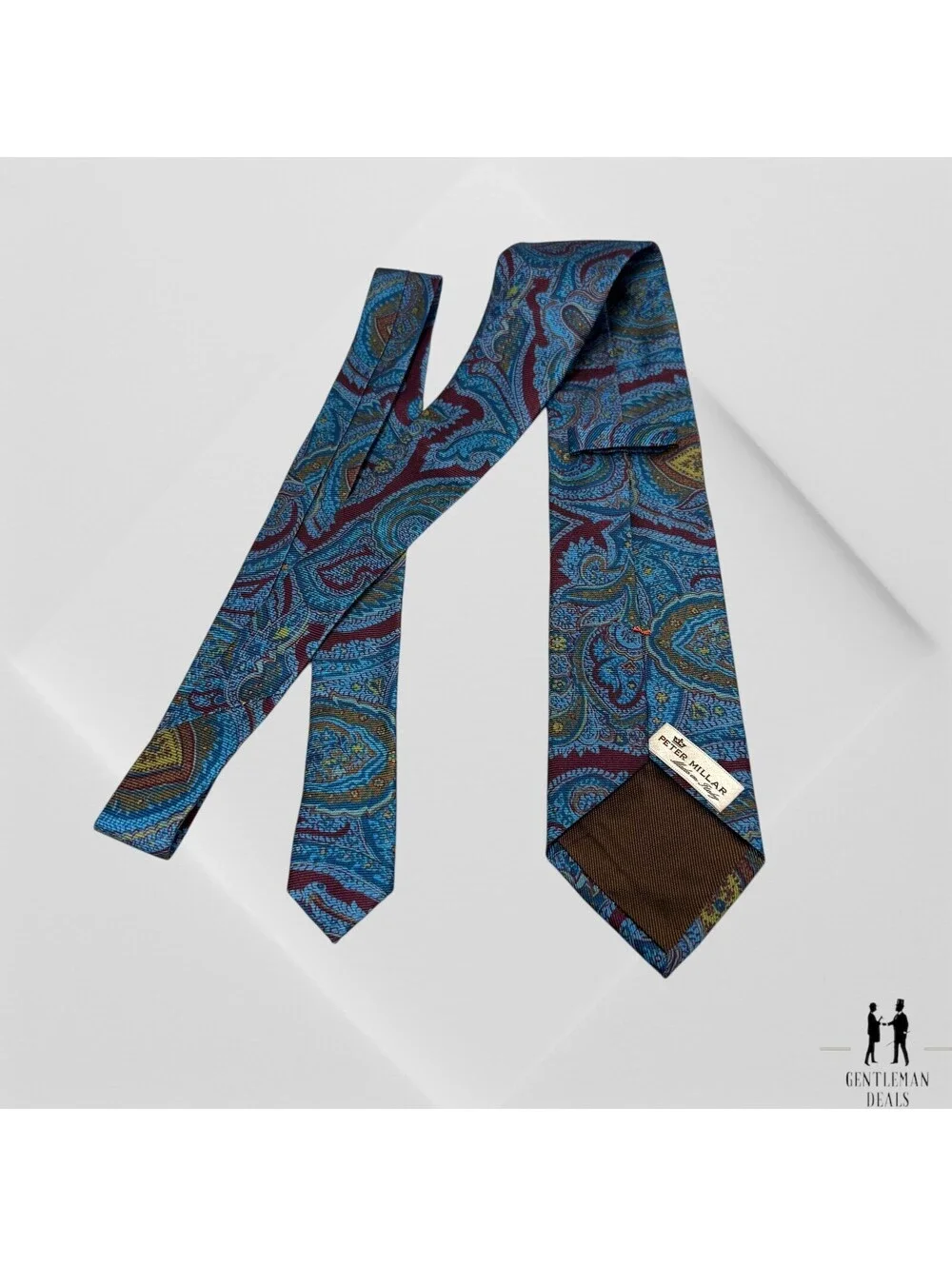 Peter Millar Heavy Silk Neck Tie Paisley Hand Folded Foulard Fold Designer 60x3